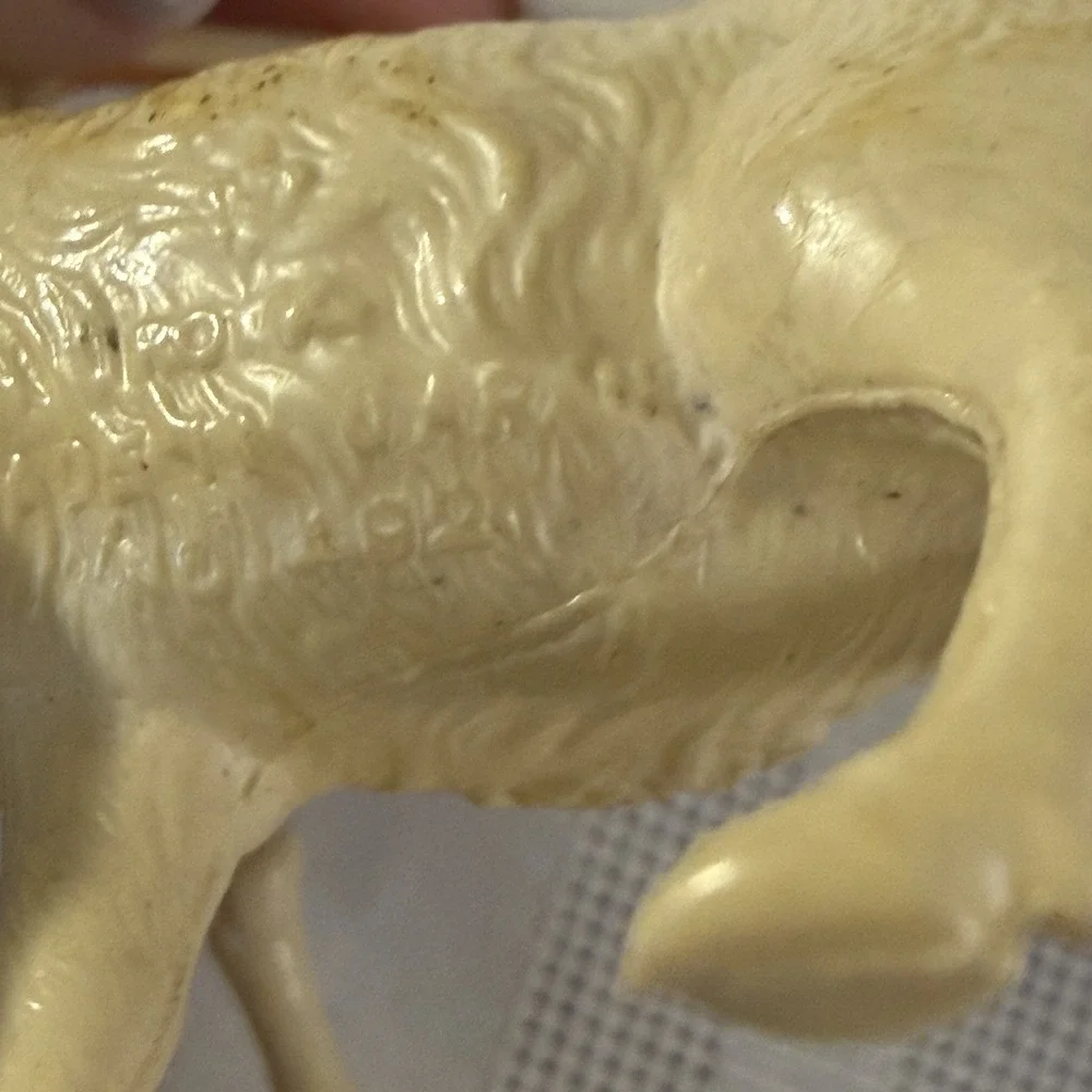 2 Thin Celluloid 1950's Reindeers Japan Christmas Figurine 3.5